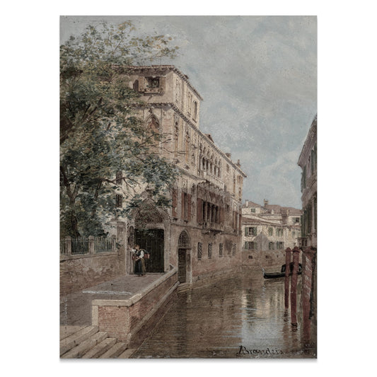 Premium Poster of Charming Classic Canal Cityscape Artwork Posters