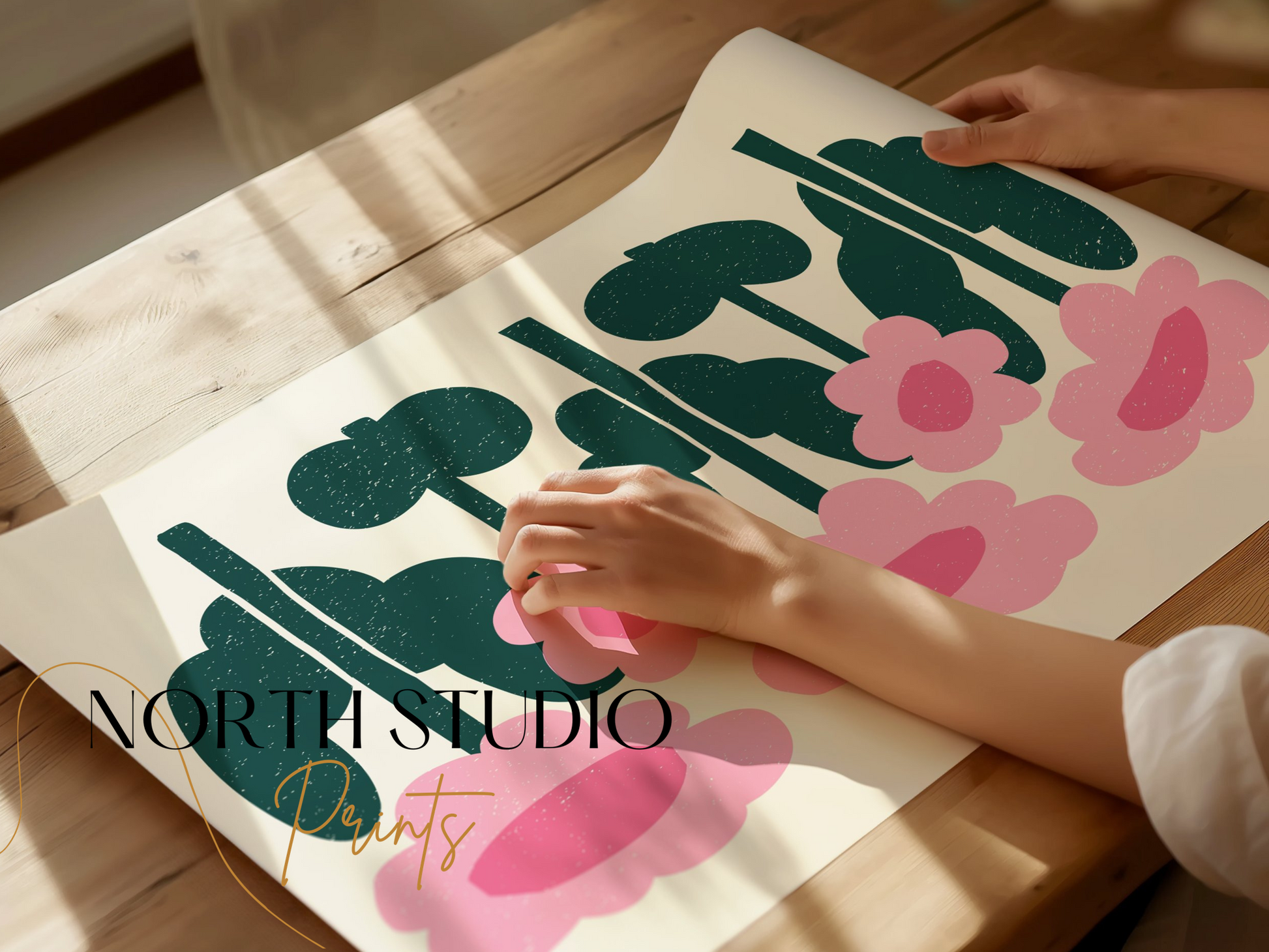 Premium Poster of Charming Pink Floral Art Decorative Wall Posters