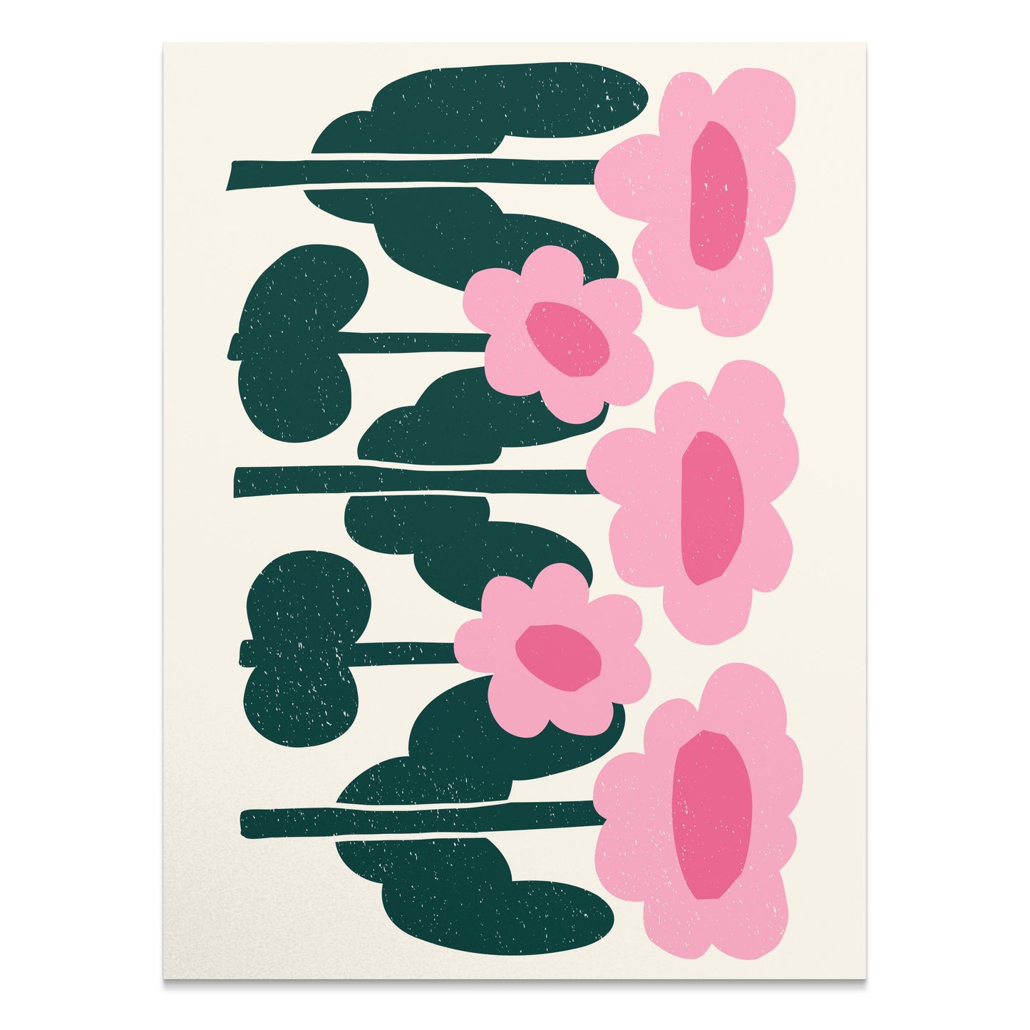 Premium Poster of Charming Pink Floral Art Decorative Wall Posters