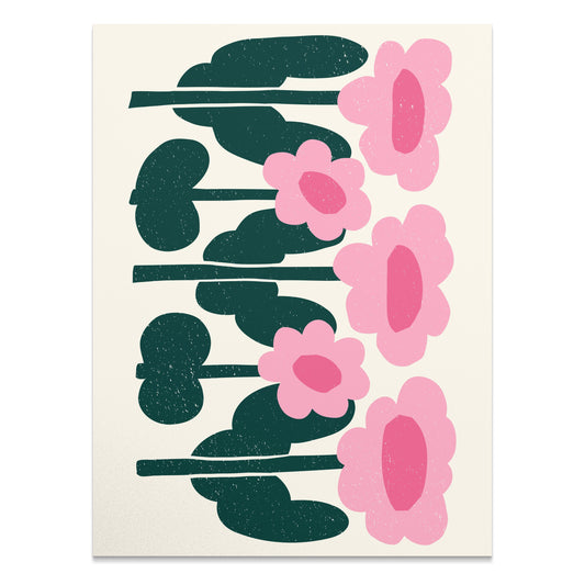 Premium Poster of Charming Pink Floral Art Decorative Wall Posters