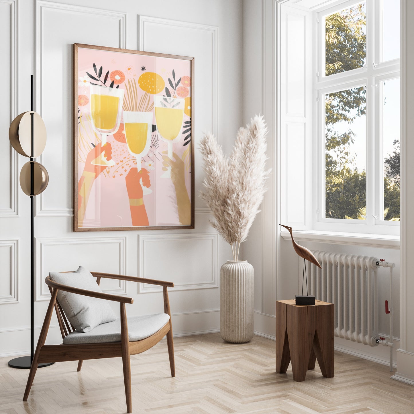 Premium Poster of Cheerful Celebration of Clinking Glasses Art Print Posters