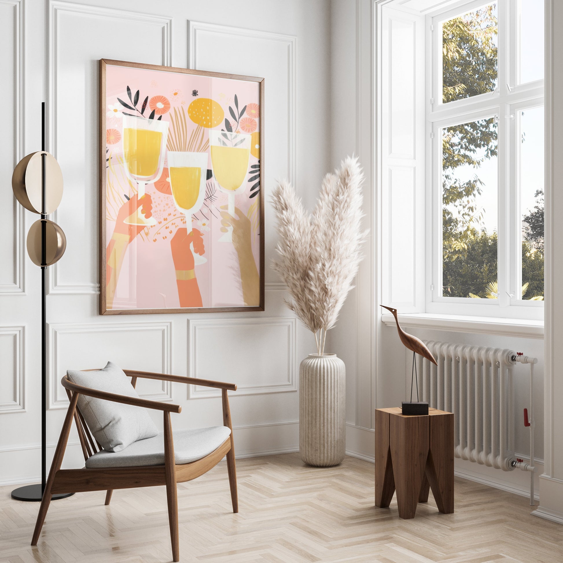 Premium Poster of Cheerful Celebration of Clinking Glasses Art Print Posters