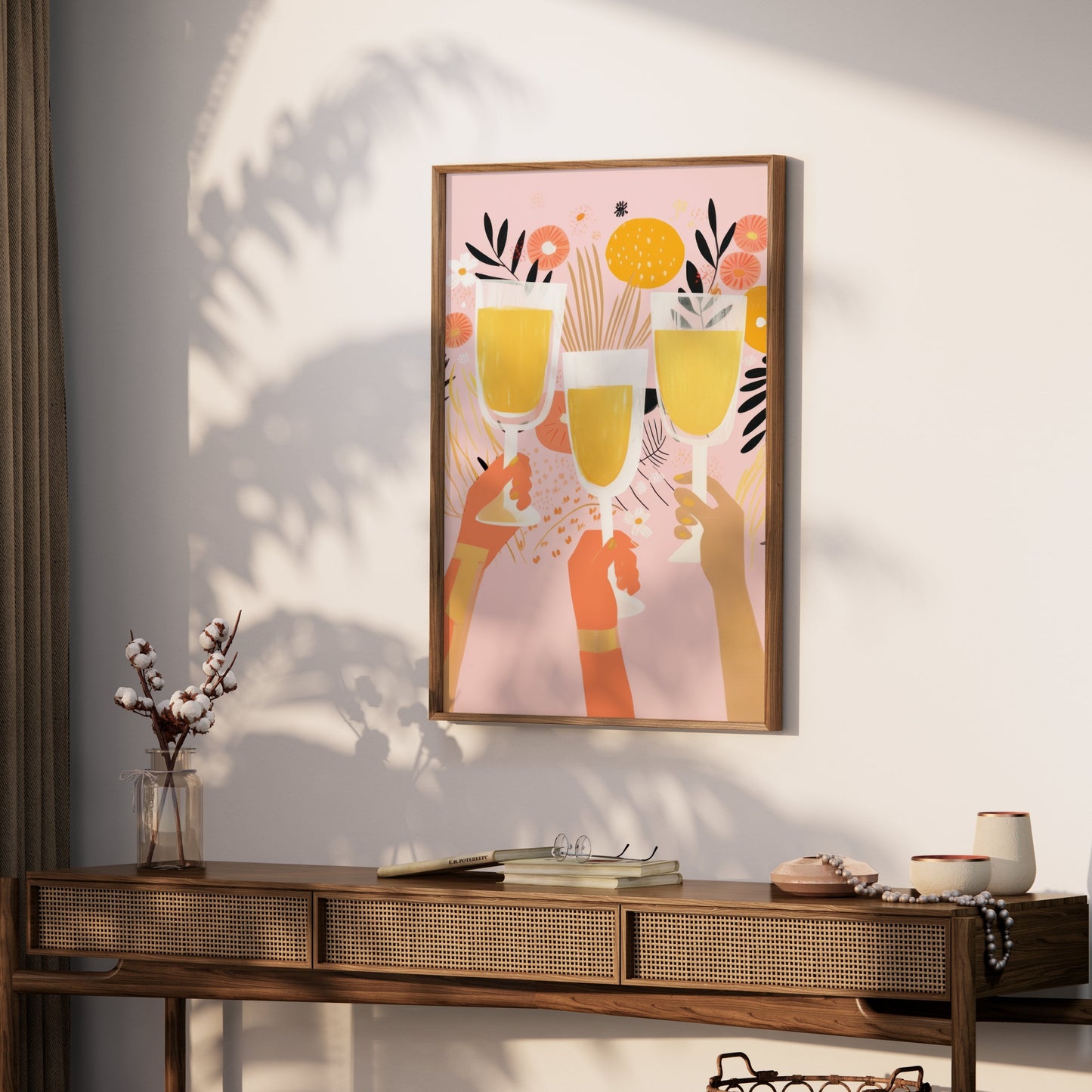 Premium Poster of Cheerful Celebration of Clinking Glasses Art Print Posters