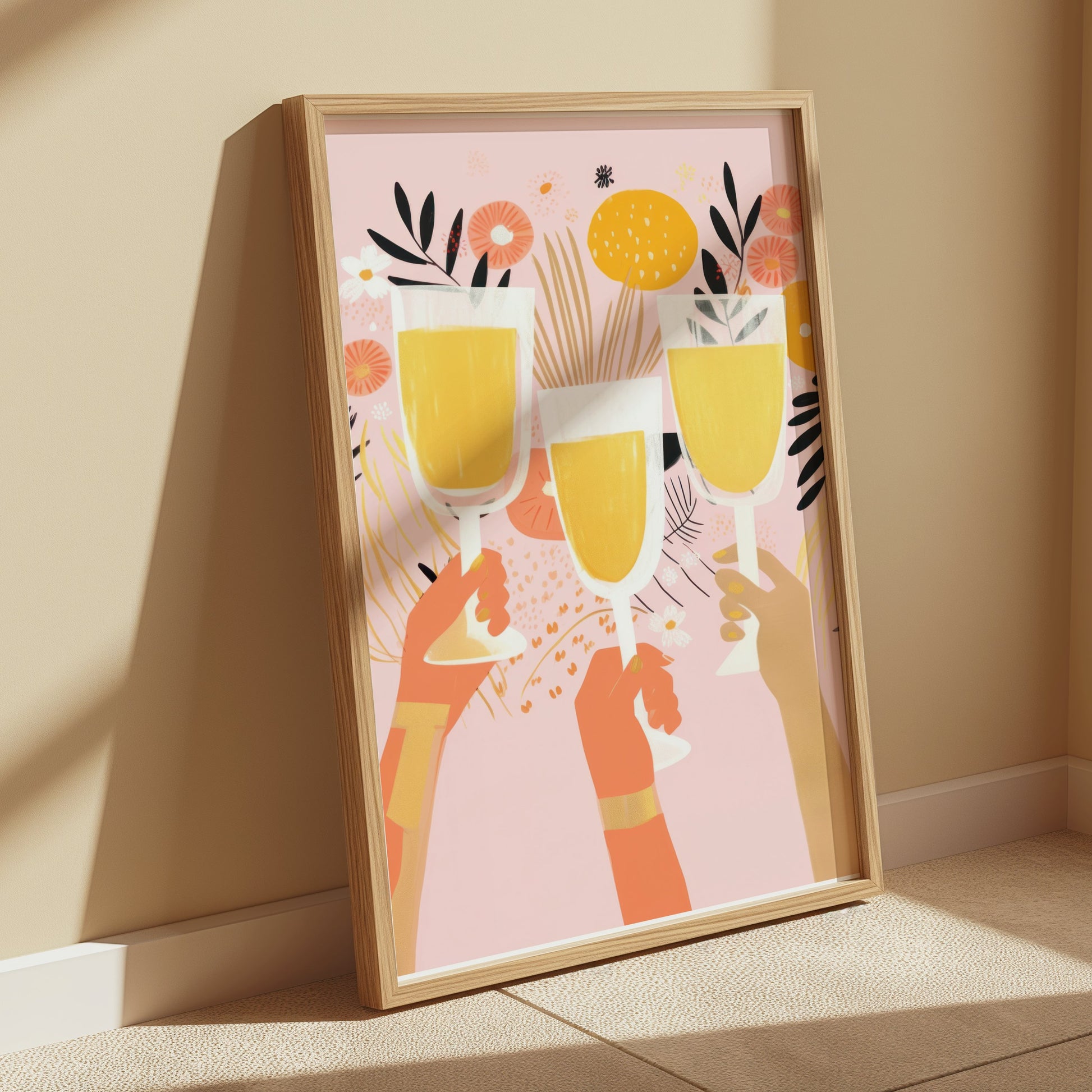 Premium Poster of Cheerful Celebration of Clinking Glasses Art Print Posters