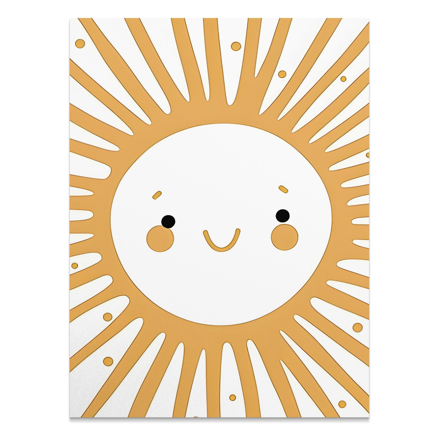 Premium Poster of Cheerful Smiling Sunburst Art for Kids Room Posters