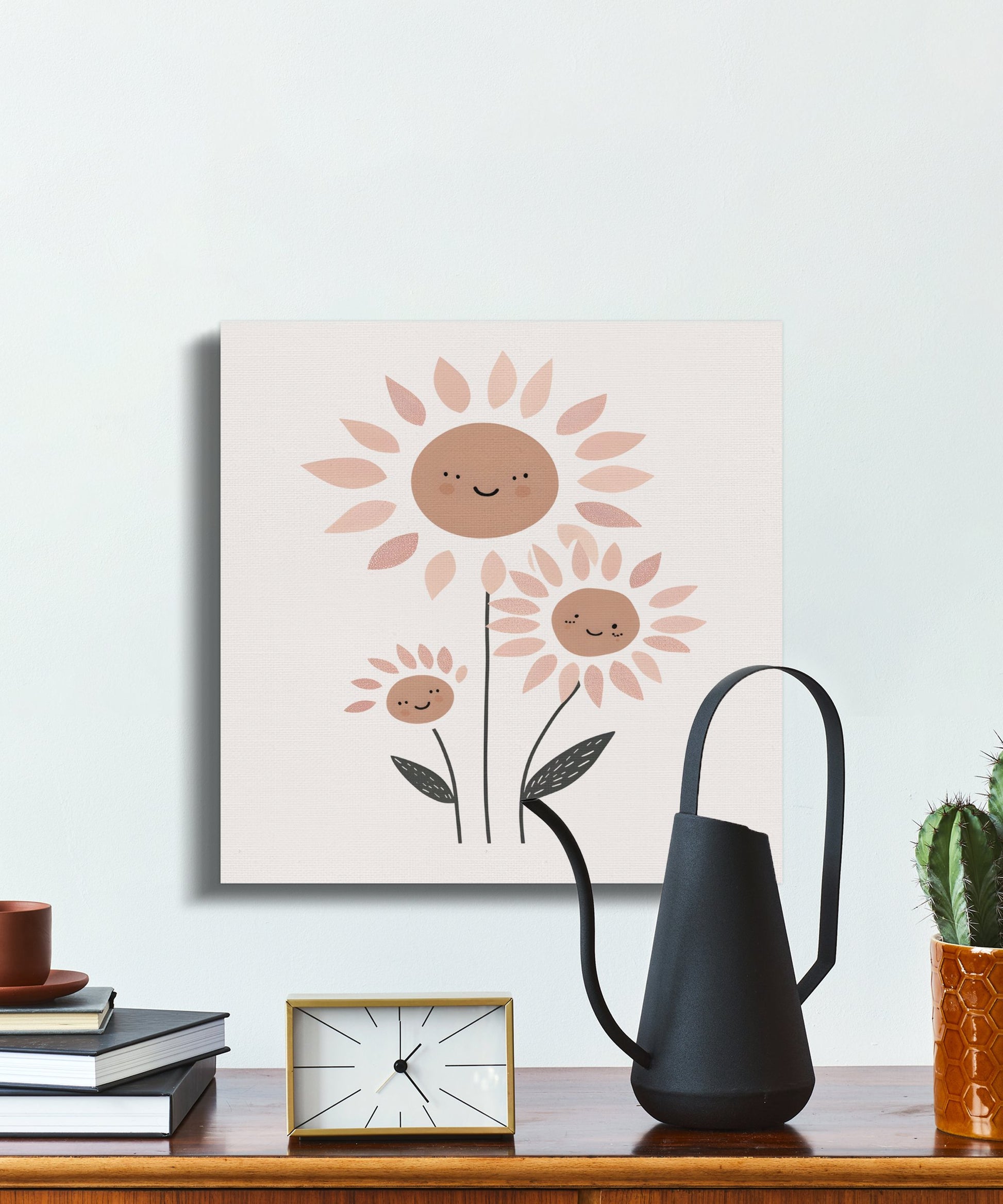 Premium Poster of Cheerful Sunflower Family Nursery Wall Art Canvas Wraps