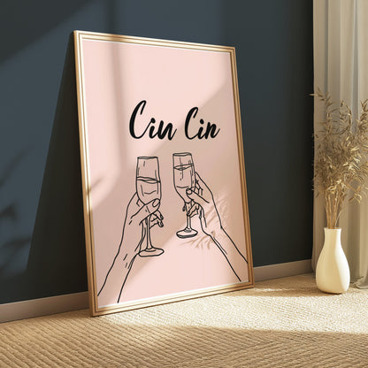 Premium Poster of Cheers Cin Cin Toast Champagne Glasses Posters
