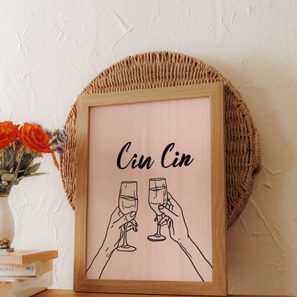 Premium Poster of Cheers Cin Cin Toast Champagne Glasses Posters