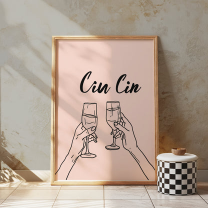 Premium Poster of Cheers Cin Cin Toast Champagne Glasses Posters