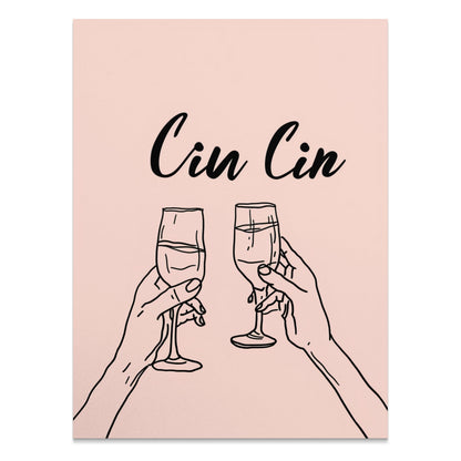 Premium Poster of Cheers Cin Cin Toast Champagne Glasses Posters