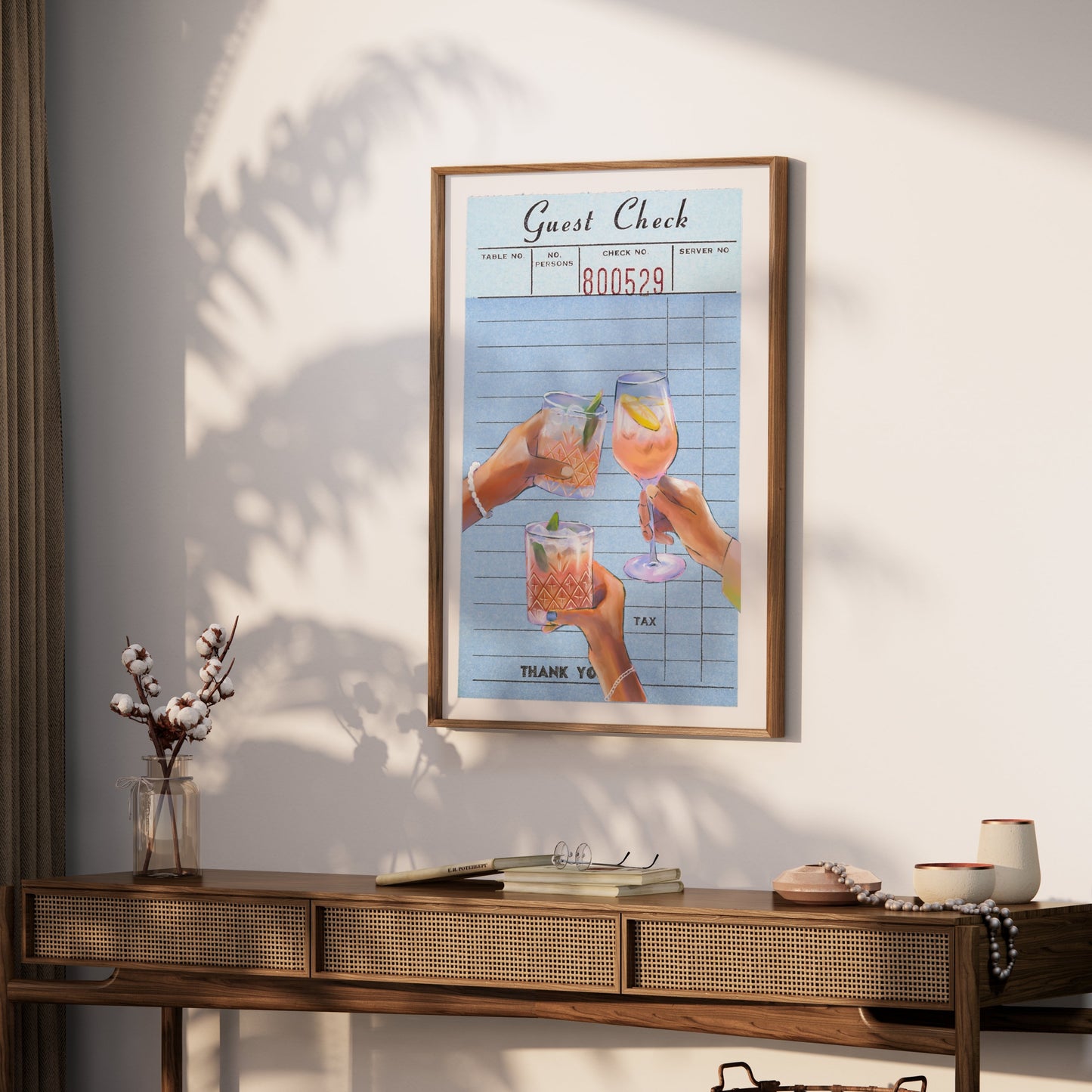 Premium Poster of Cheers With Drinks On Guest Check Posters