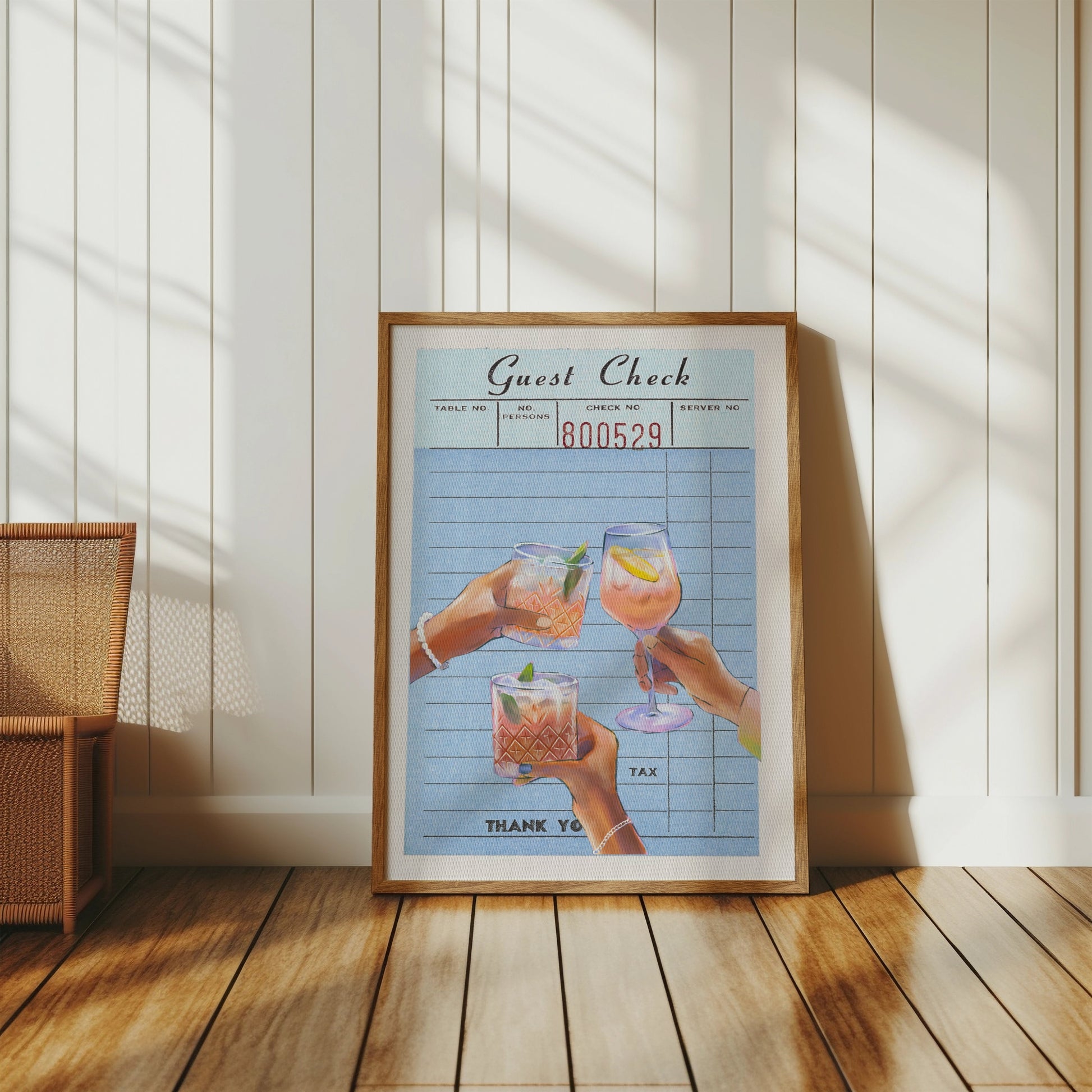 Premium Poster of Cheers With Drinks On Guest Check Posters