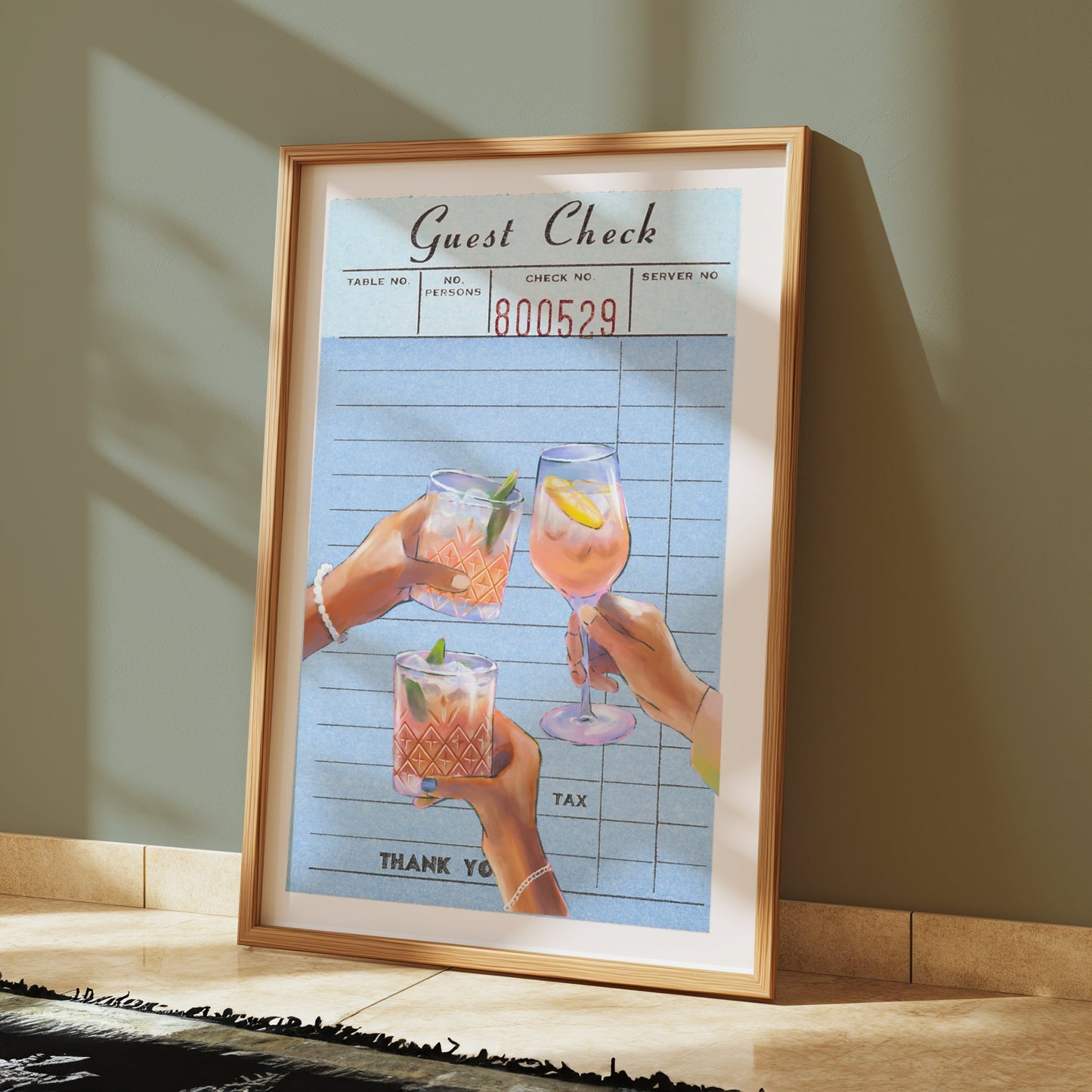 Premium Poster of Cheers With Drinks On Guest Check Posters