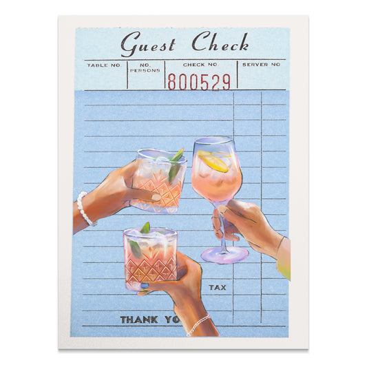 Premium Poster of Cheers With Drinks On Guest Check Posters