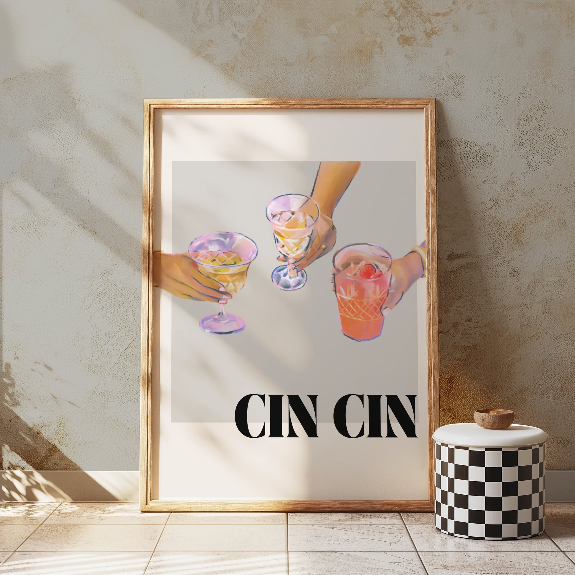 Premium Poster of Cin Cin Cheers Drink Art Print Posters