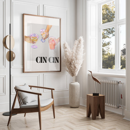 Premium Poster of Cin Cin Cheers Drink Art Print Posters