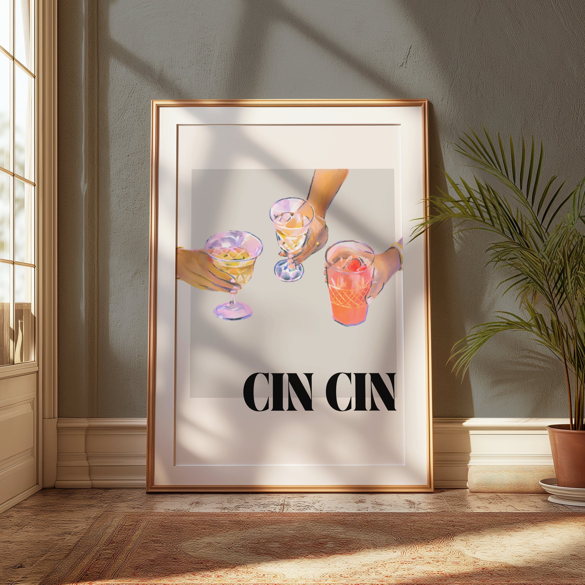 Premium Poster of Cin Cin Cheers Drink Art Print Posters