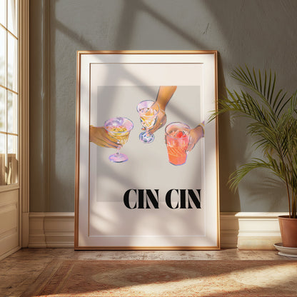 Premium Poster of Cin Cin Cheers Drink Art Print Posters