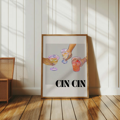 Premium Poster of Cin Cin Cheers Drink Art Print Posters