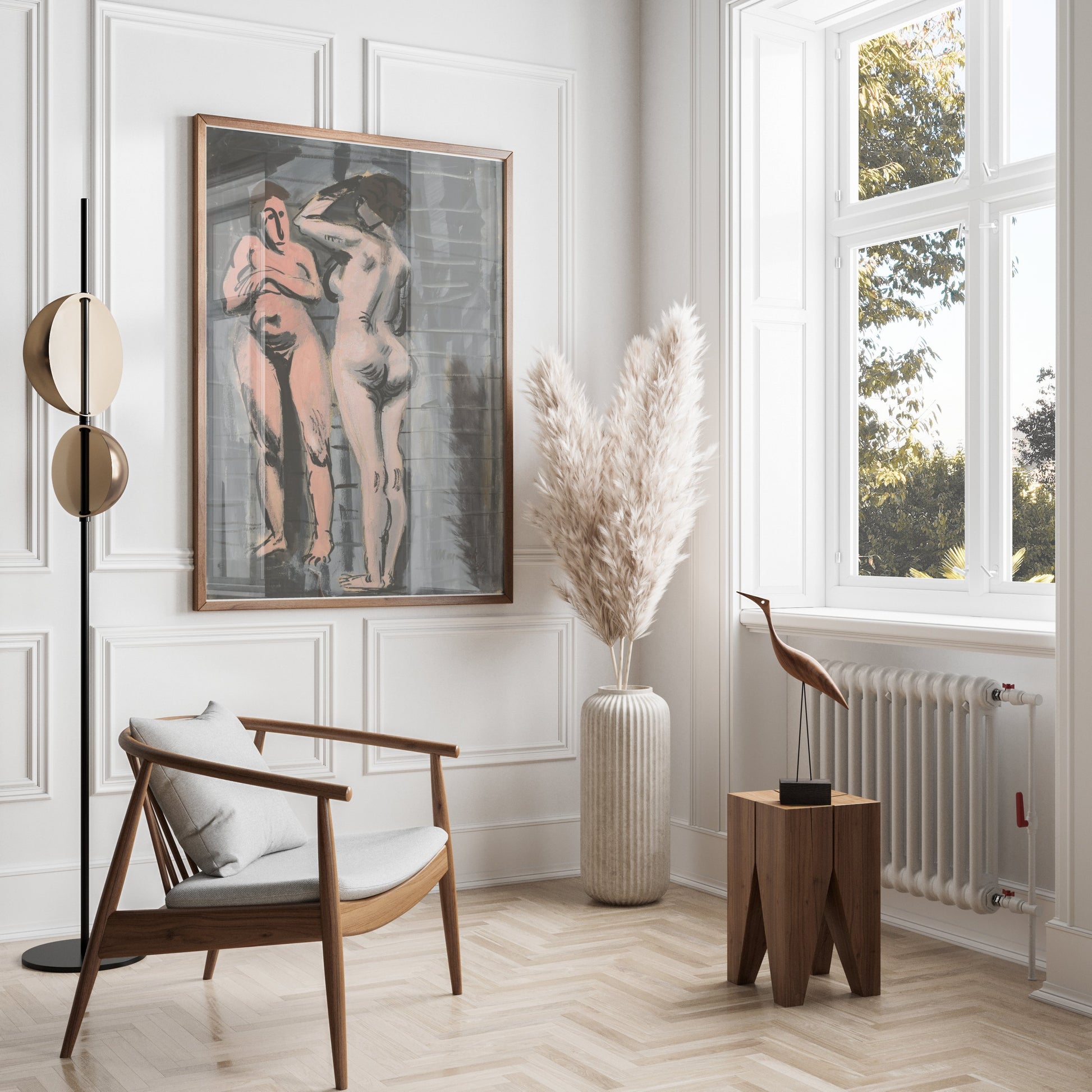 Premium Poster of Classic Abstract Art Two Nude Figures Posters