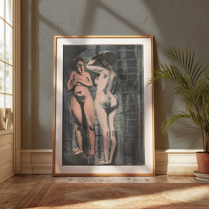 Premium Poster of Classic Abstract Art Two Nude Figures Posters