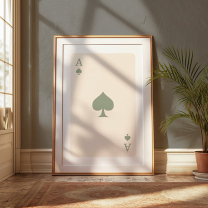 Premium Poster of Classic Ace of Spades Playing Card Art Print Posters