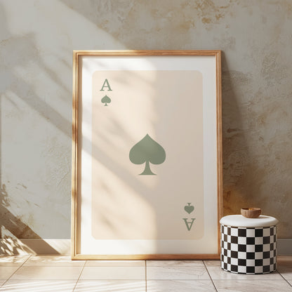 Premium Poster of Classic Ace of Spades Playing Card Art Print Posters