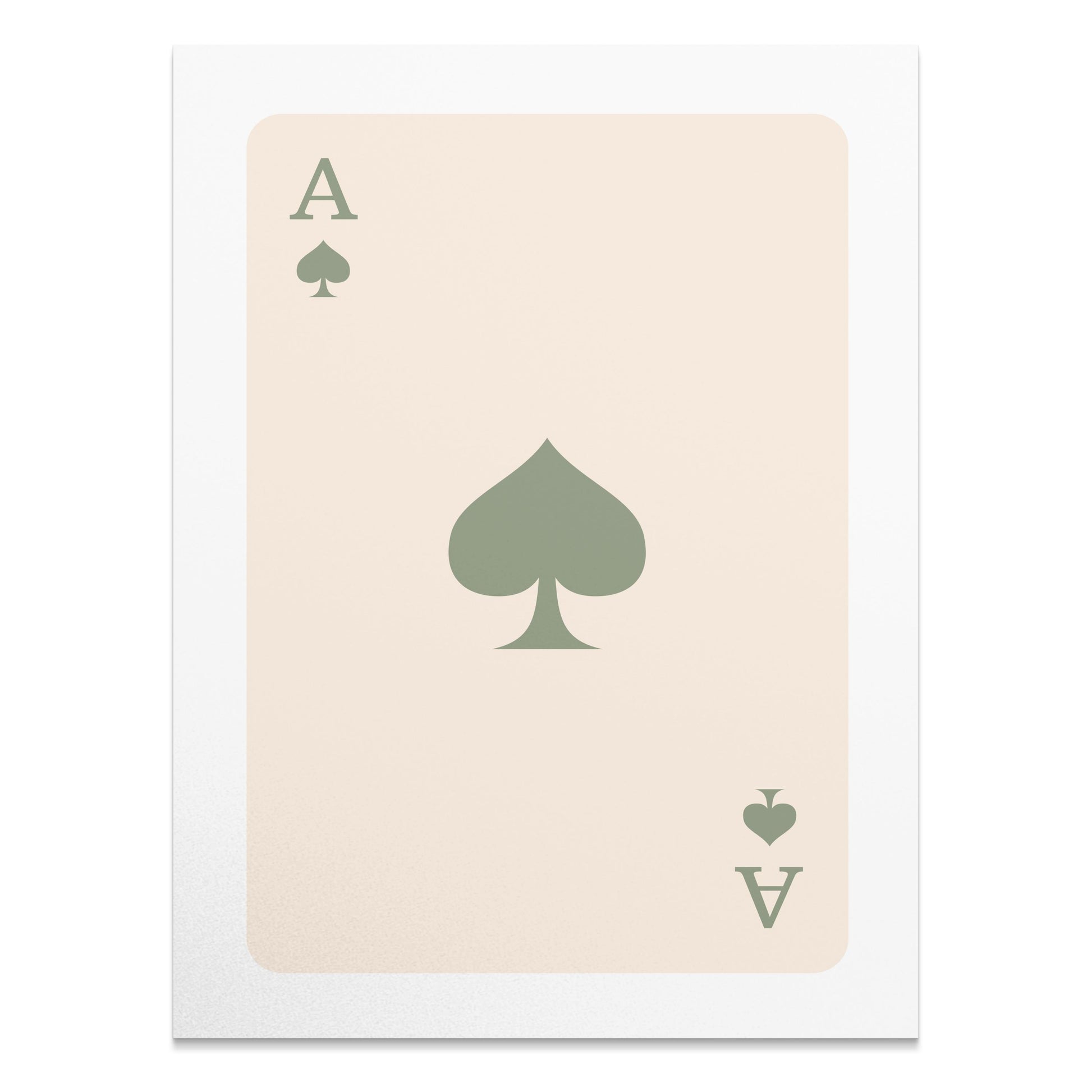 Premium Poster of Classic Ace of Spades Playing Card Art Print Posters
