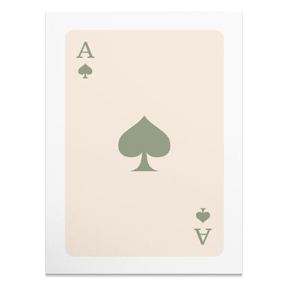 Premium Poster of Classic Ace of Spades Playing Card Art Print Posters