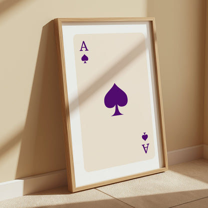 Premium Poster of Classic Ace of Spades Playing Card Wall Art Posters