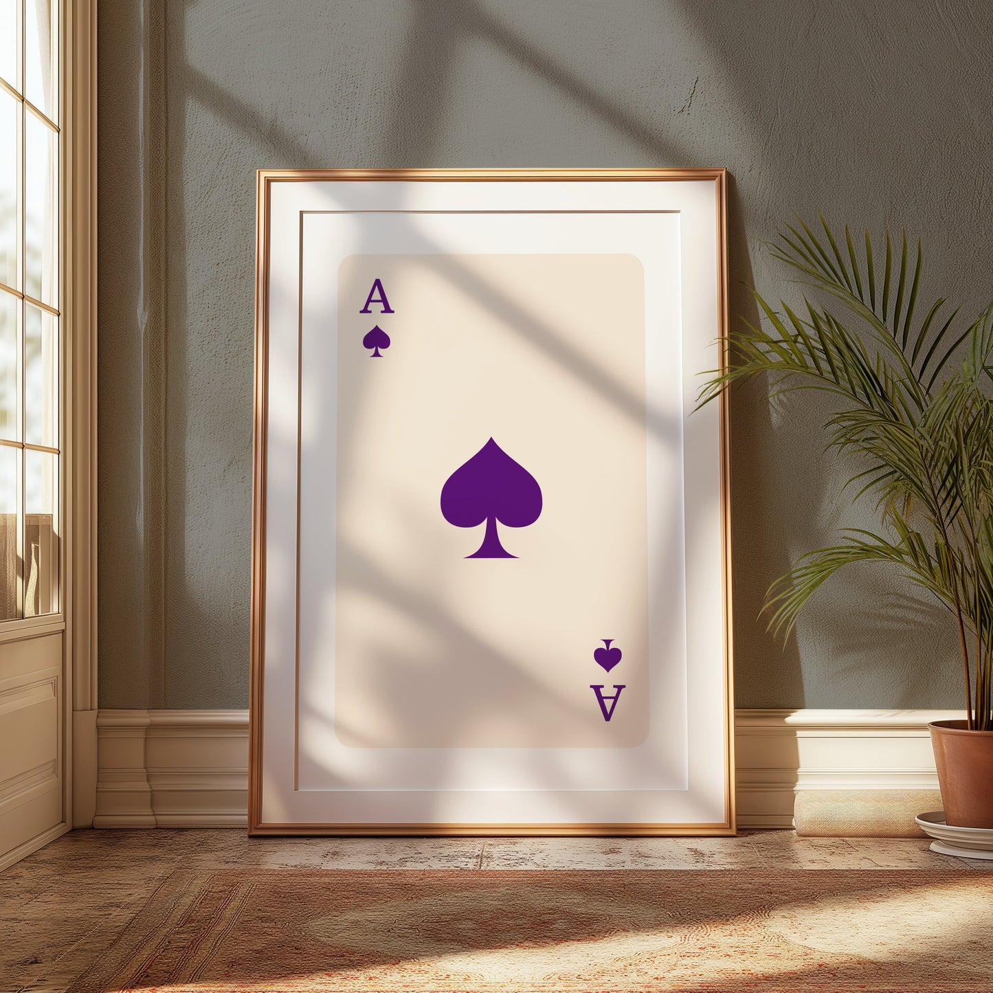 Premium Poster of Classic Ace of Spades Playing Card Wall Art Posters