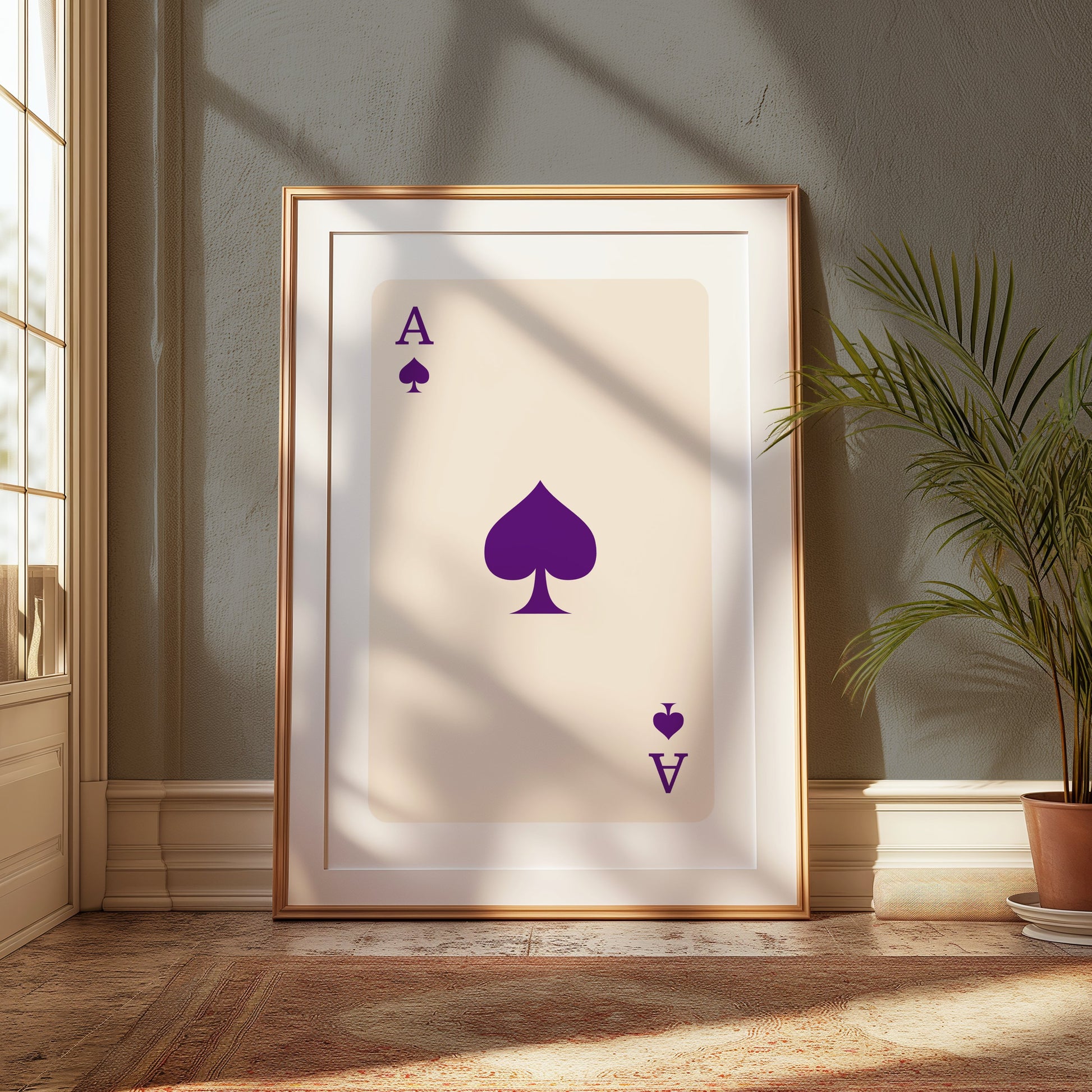 Premium Poster of Classic Ace of Spades Playing Card Wall Art Posters