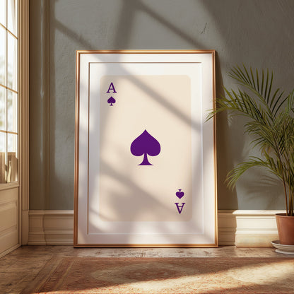 Premium Poster of Classic Ace of Spades Playing Card Wall Art Posters