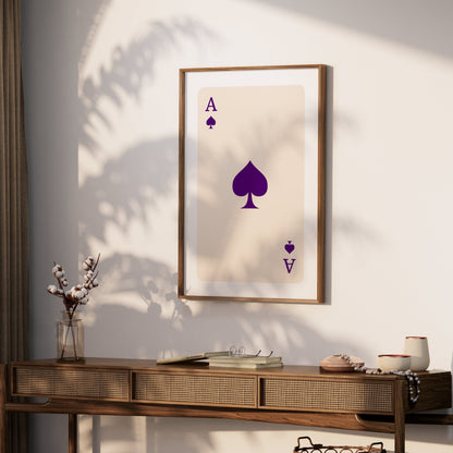 Premium Poster of Classic Ace of Spades Playing Card Wall Art Posters
