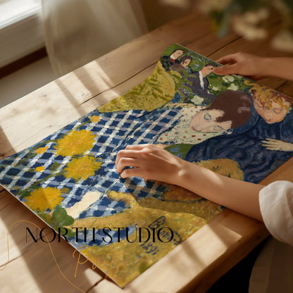 Premium Poster of Classic Artwork of Women with Dog Posters