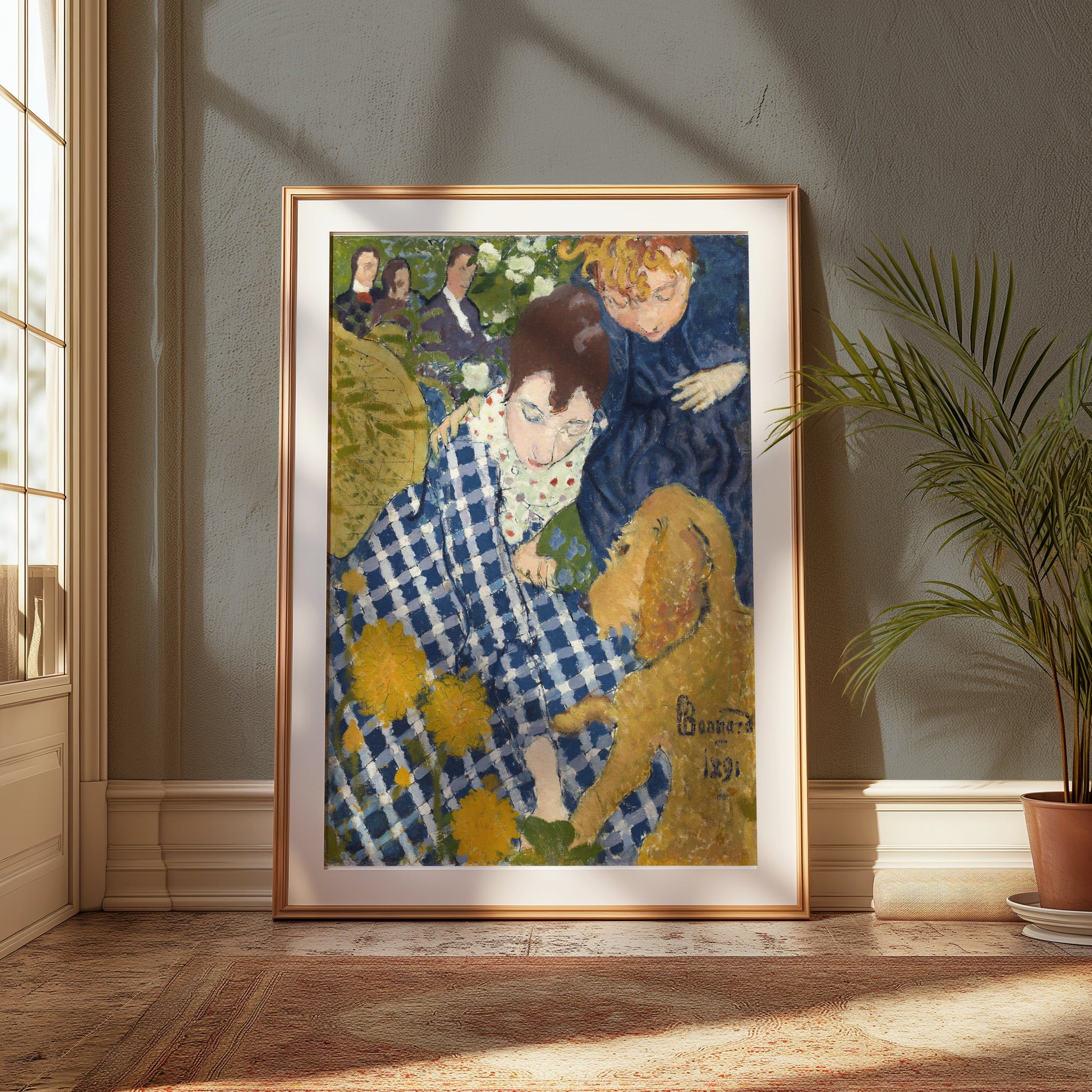 Premium Poster of Classic Artwork of Women with Dog Posters