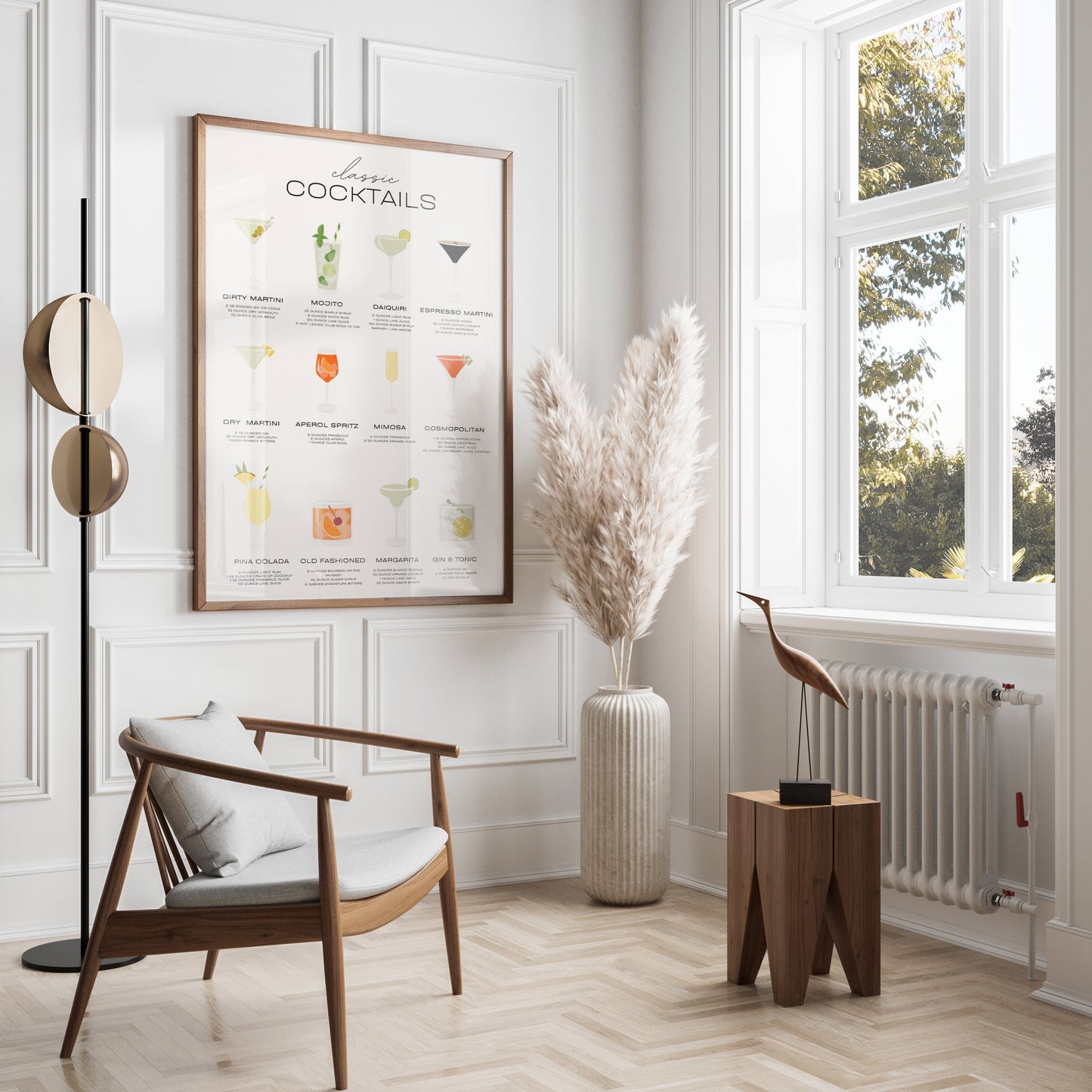 Premium Poster of Classic Cocktail Recipes Chart Posters