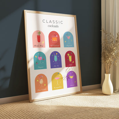 Premium Poster of Classic Cocktails Collection Decorative Posters