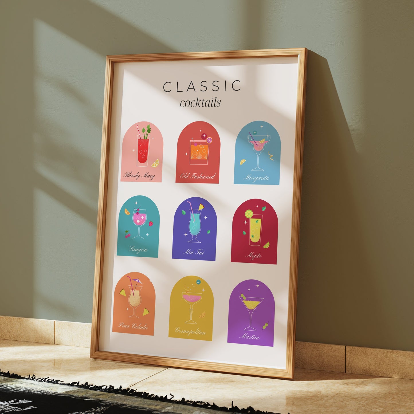 Premium Poster of Classic Cocktails Collection Decorative Posters
