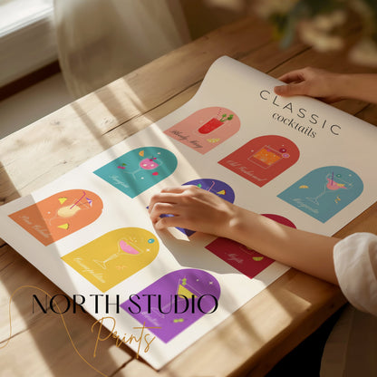 Premium Poster of Classic Cocktails Collection Wall Art Posters
