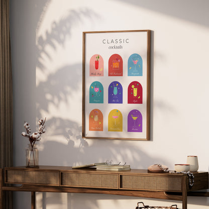 Premium Poster of Classic Cocktails Collection Wall Art Posters