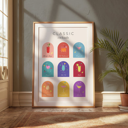 Premium Poster of Classic Cocktails Collection Wall Art Posters