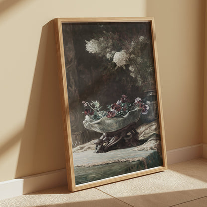 Premium Poster of Classic Floral Art Print of Hydrangeas and Violets Posters