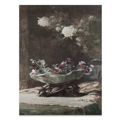 Premium Poster of Classic Floral Art Print of Hydrangeas and Violets Posters