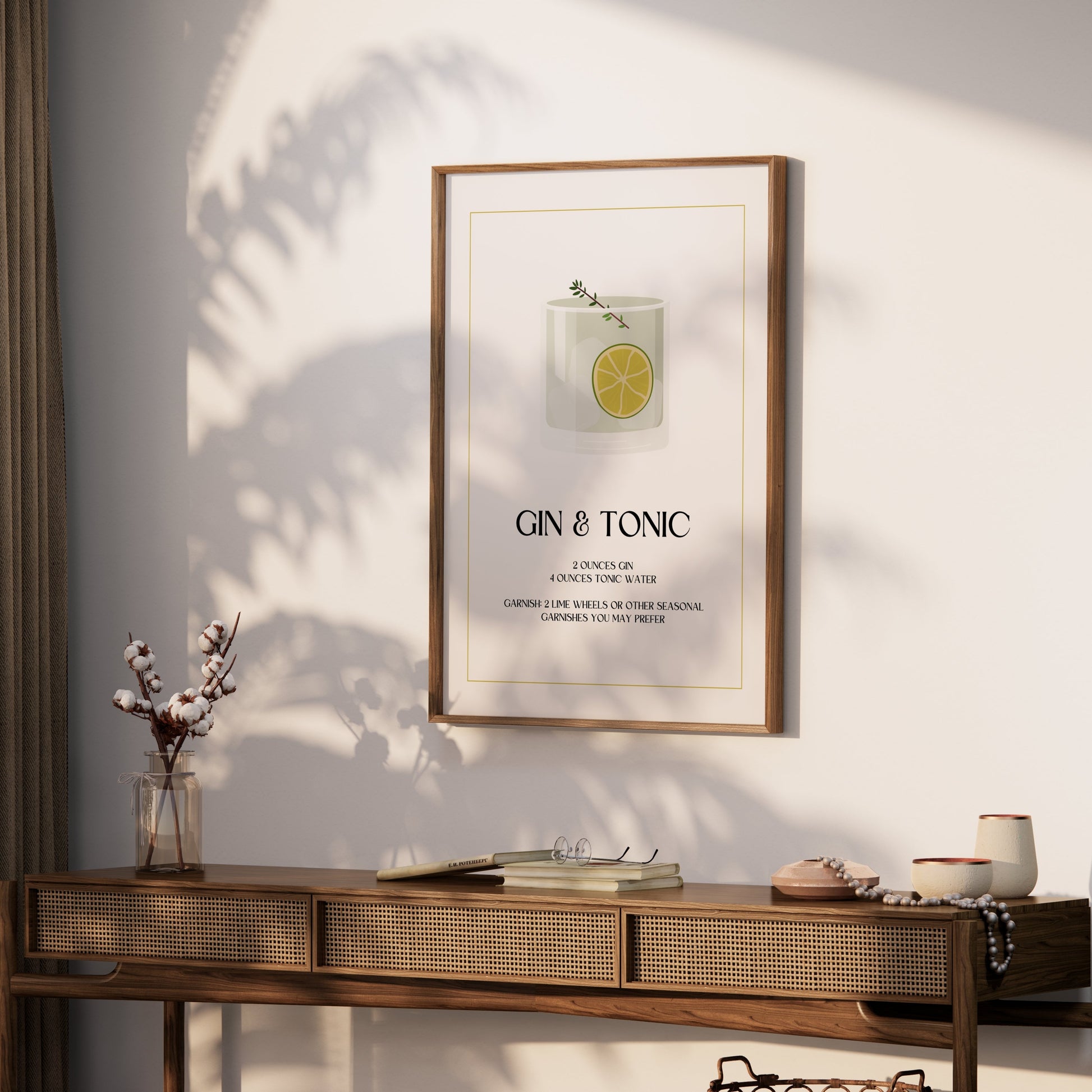 Premium Poster of Classic Gin and Tonic Recipe Design Posters