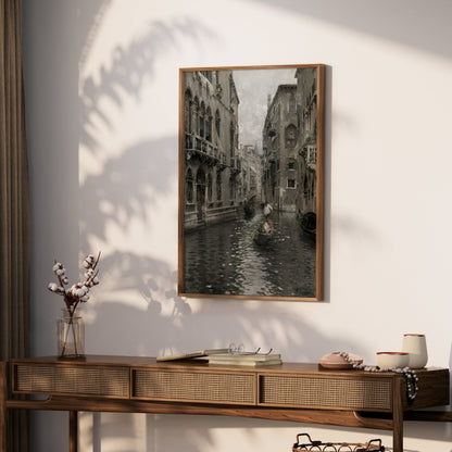Premium Poster of Classic Venice Canal Scenery with Gondola Posters