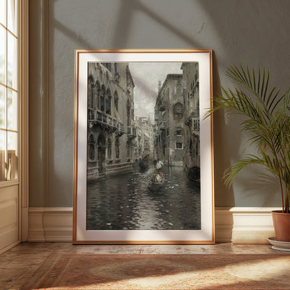 Premium Poster of Classic Venice Canal Scenery with Gondola Posters