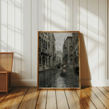 Premium Poster of Classic Venice Canal Scenery with Gondola Posters