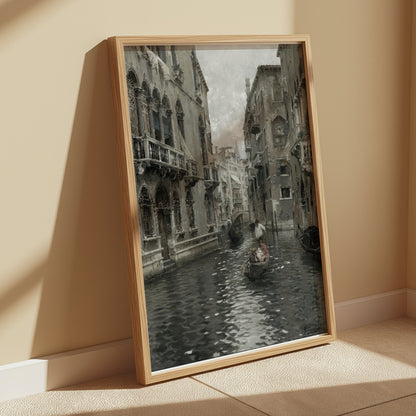 Premium Poster of Classic Venice Canal Scenery with Gondola Posters