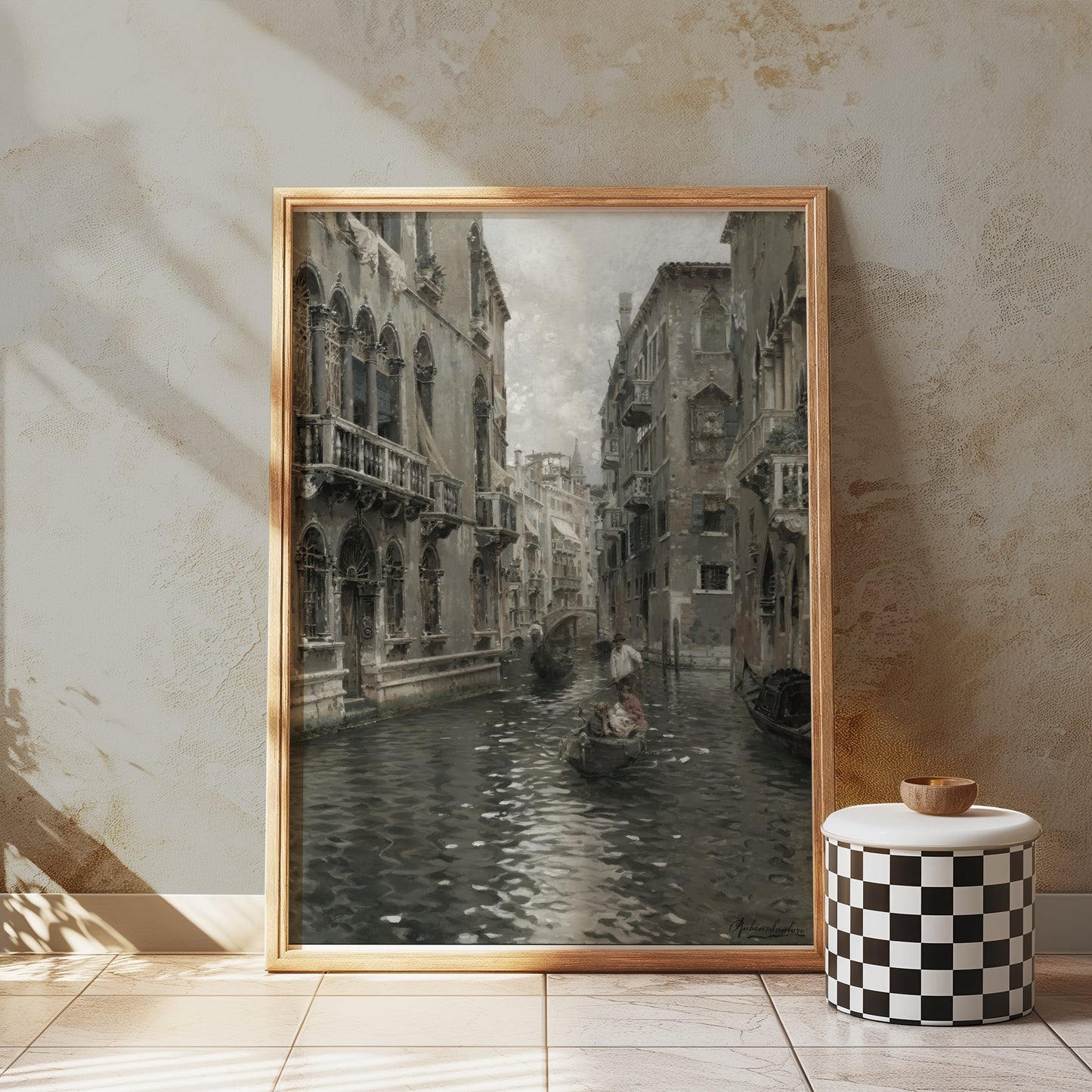 Premium Poster of Classic Venice Canal Scenery with Gondola Posters
